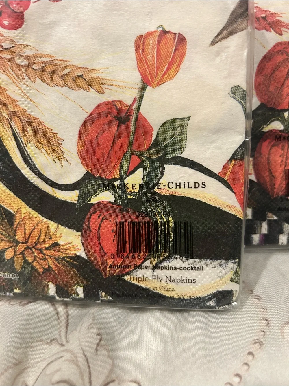 Mackenzie Childs Blue Crow Pumpkin Fall Autumn Paper Napkins - Home Accents 2pks